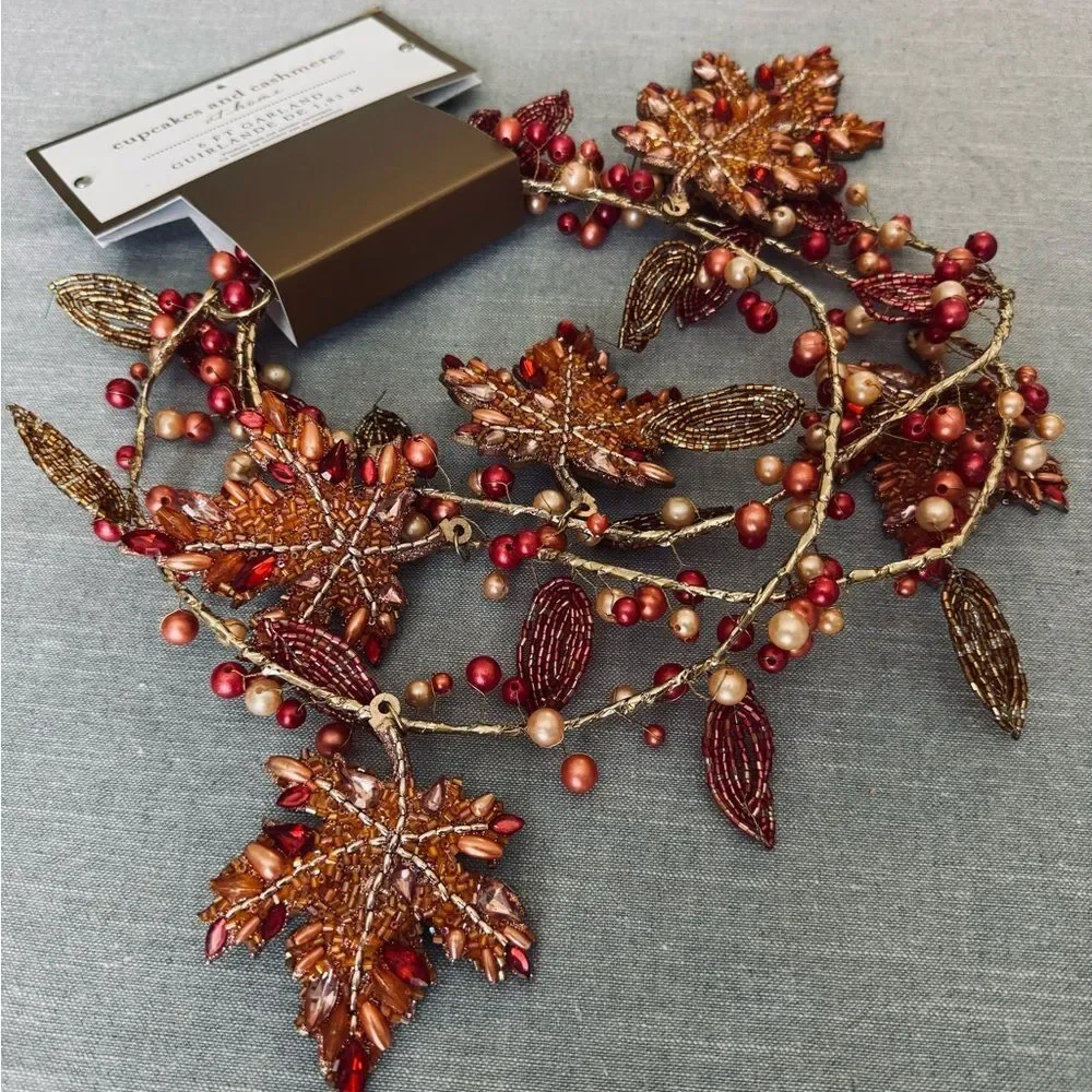 Fall Beaded Leaves Cupcakes & Cashmere Garland